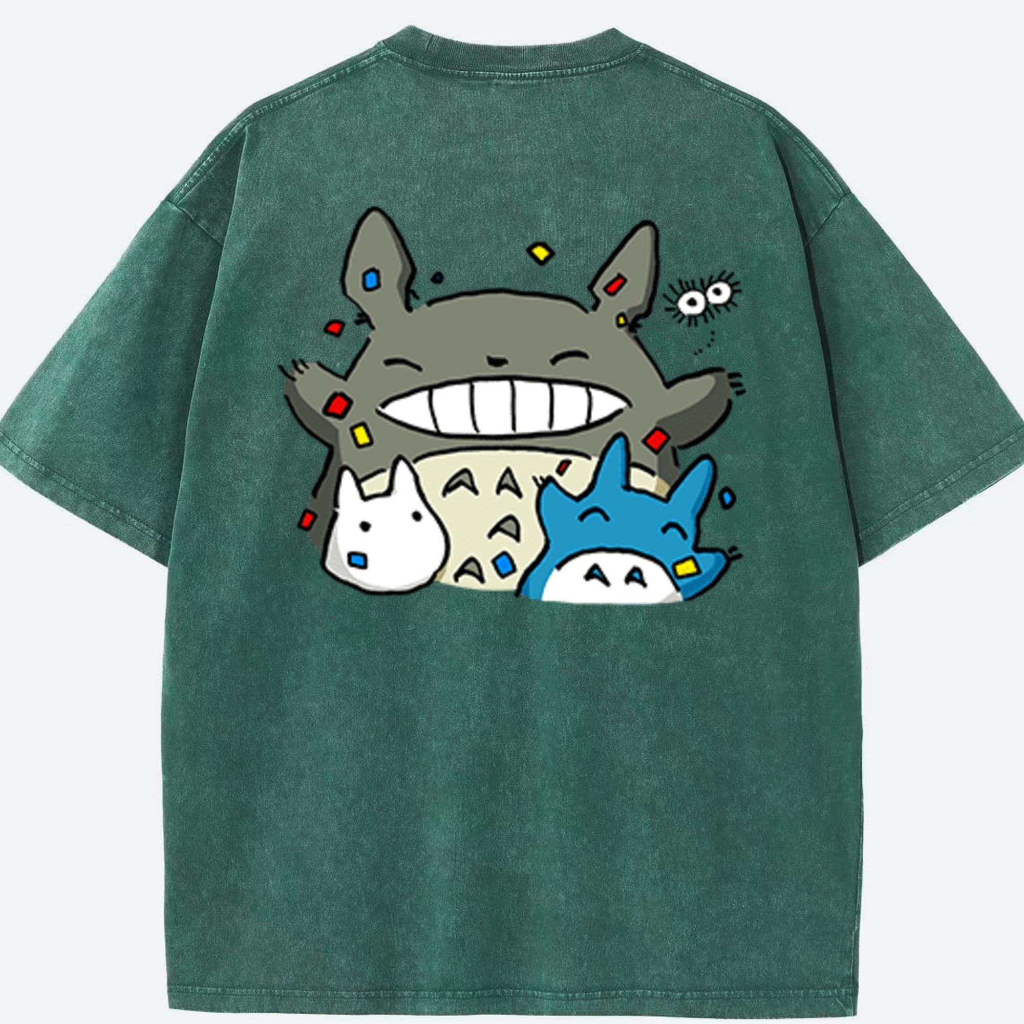 （画像用） となりのトトロ 草壁メイ 草壁サツキ My Neighbor Totoro Satsuki Kusakabe Mei Kusakabe 綿100% ヴィンテージ風 半袖Tシャツ（背面プリント）